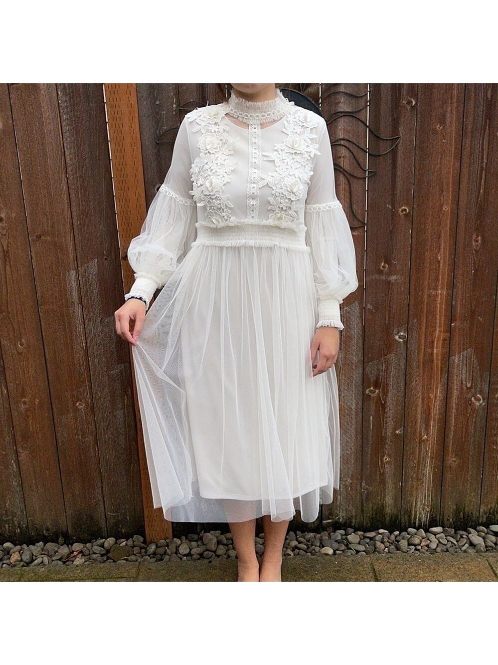 Smoked off white dress